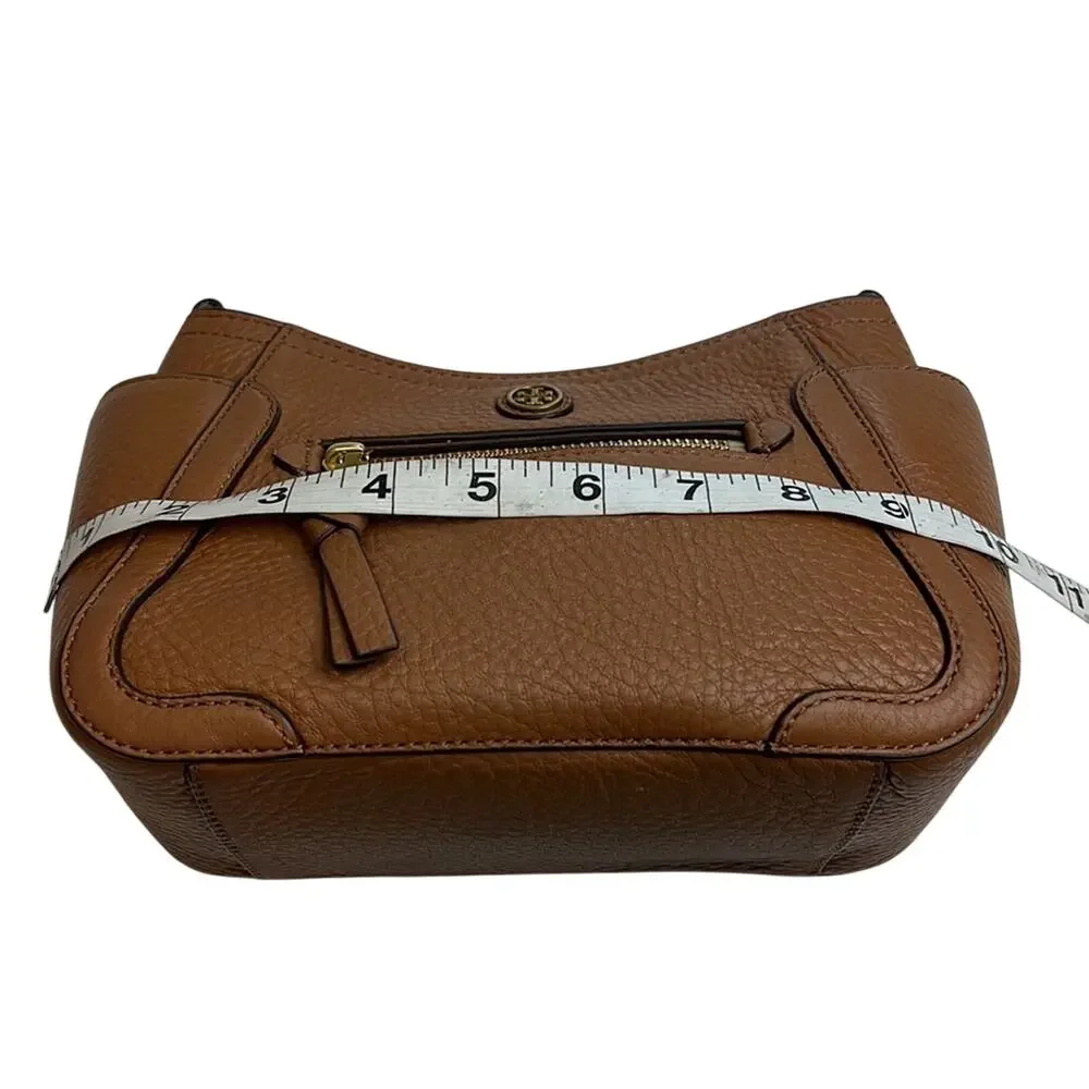 Tory Burch Light Camel Brown Pebbled Leather Crossbody Bag w/ Gold Hardware NWOT